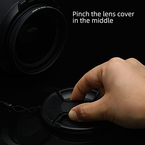 Waka уникатен дизајн на леќи со капаци на леќи, 3 парчиња 72мм централно леќи за леќи и чувар на капаче за канон за канон Nikon Sony DSLR