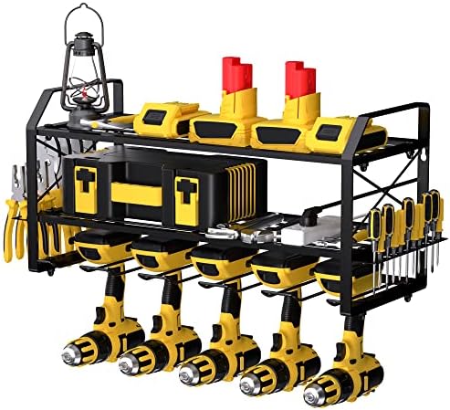 Samyoung Моќ Алатка Организаторот Ѕид Монтирање со 5 Вежба Слотови Моќ Алатка Организаторите И Решетката Тешки Држач Моќ Алатка За Рачни &засилувач;