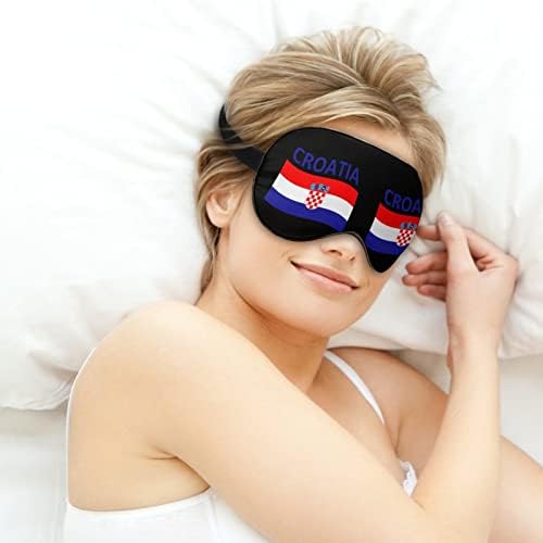 Знаме На Хрватска Печатена Маска За Очи Лесна Блокирачка Маска за Спиење Со Прилагодлив Ремен за Патување Работа Во Смена За Спиење