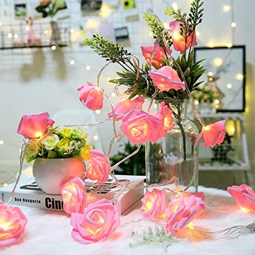 Ден на вinesубените Стринг светла роза цвет на мајки Ден на светлина со далечински и тајмер и 8 режими, 10 -ти 20 LED батерии