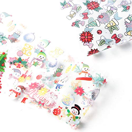 Шарени украси за нокти 10 парчиња Божиќ за нокти за пренесување на налепници со мешавина од фолија
