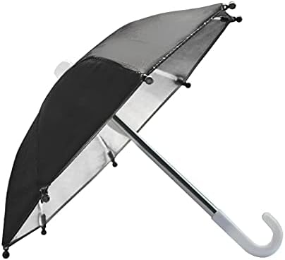 Mogen886 Mini чадор, чадор за засенчување на навигацијата за мобилен телефон, легура полиестерска крпа мал чадор за возење локомотива велосипед возење, црно