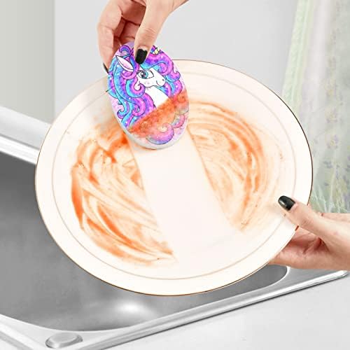 Алаза виножито со еднорог цртан филм природен сунѓер кујнски целулоза сунѓери за садови миење на бања и чистење на домаќинства, не-крик и еко
