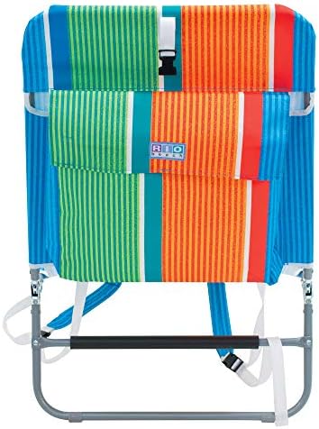 Преносен преклопен стол за преклопување на ранецот на плажа Рио Бич со ремени со ранец и торбичка за складирање