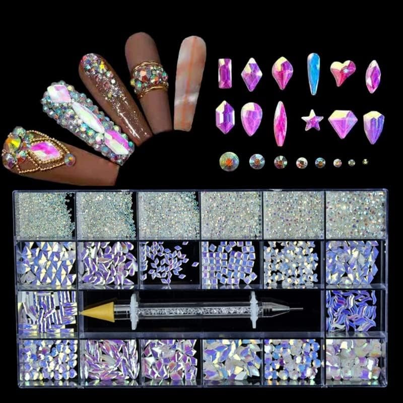 Накит за нокти за нокти за нокти за нокти за нокти накит за нокти Rhinestones Постави DIY приклучоци за додатоци за прилог на накит - материјали