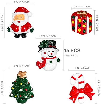 Miniauter 15pcs Минијатурни Божиќни додатоци смола Снежен човек Дедо Мраз Клаус Кенди Кенди трска