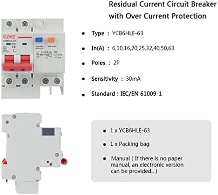 NYCR YCB6HLE-63 Главен прекинувач 30mA преостаната струја на струјно коло со тековна заштита RCBO MCB