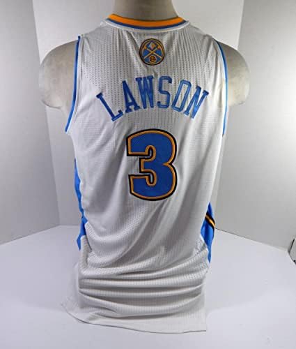 2011-12 Денвер Нагетс Тај Лосон 3 Игра издадена Бела Jerseyерси L DP45741 - НБА игра користена