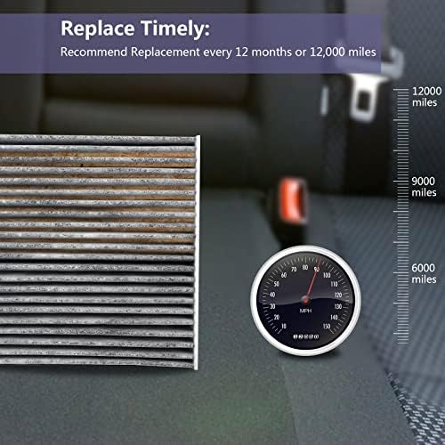 3 пакет RT160 Premium Cabin Air Filter вклучува активиран јаглерод, замена за CF12160, BE-160, 97133-D1000, 97133-D3000, одговара на Tucson