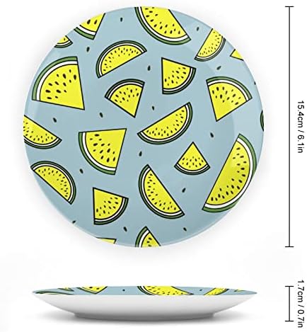 Yellowолта лубеница што виси керамичка декоративна чинија со дисплеј, прилагодена годишнина од свадбени подароци за родители, нејзиниот сопруг