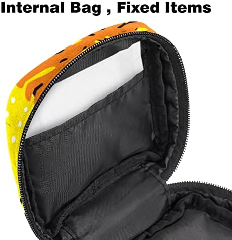Санитарна торба за складирање на салфетки, торба за период, торба со тампон, торба за шминка, шарени лисја жолта шема