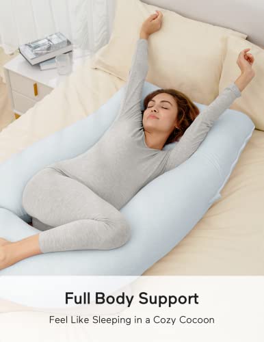 Перници за бременост во Момкози за спиење, во облик на целосна перница од тело 57 инчи за бремени жени со грб, колк, нога, поддршка за стомакот,