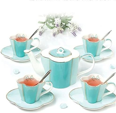чај сет розово зелено керамичко кафе и чајник постави кафе кригла свеж чајник сет