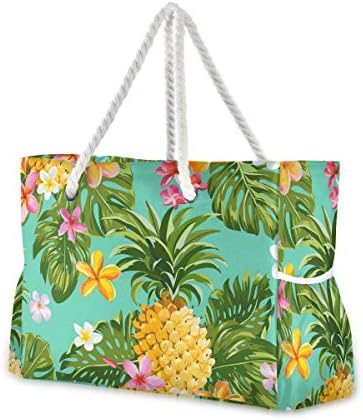 Алаза симпатична цветна цветна торбичка торбички за плажа за патувања во теретана, внатрешни џебови