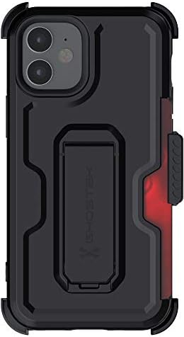 Ghostek Iron Armour Clip Clip iPhone 12 Mini Case со футрола, држач за картички и заштитен покрив на целото тело со тешка заштита на тешката заштита тенок мат дизајн 2020 iPhone 12mini 5G