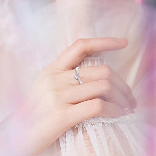 Женски накит прстени симулиран дијамантски прстен имитација Мозамбикански венчален прстен за девојчиња роденденски подароци што