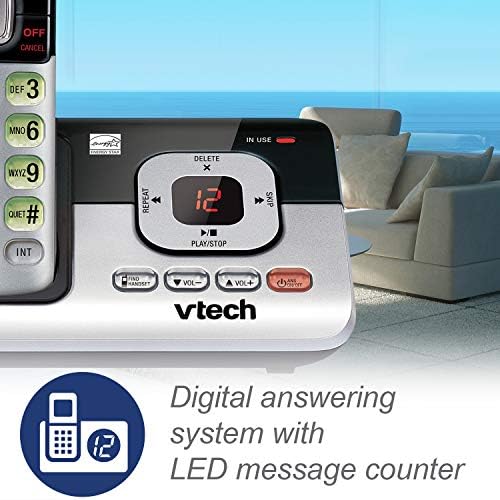 VTech CS6829 Dect6.0 безжичен телефон за дома со систем за одговарање, лична карта/повик на повик, тастатура со позадинско осветлување