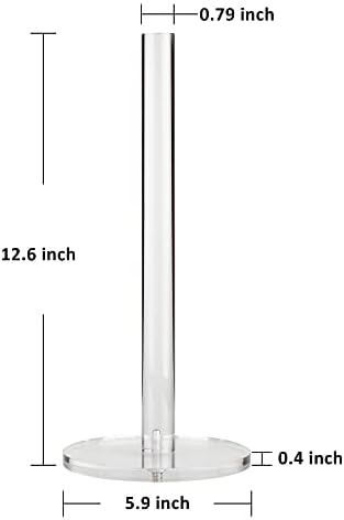 Врво чиста акрилна хартиена држач за хартија за задебелување од 5,9 задебелување на цврста основа, за кујнска бања суета countertop, диспензерот за хартиени крпи за ролна