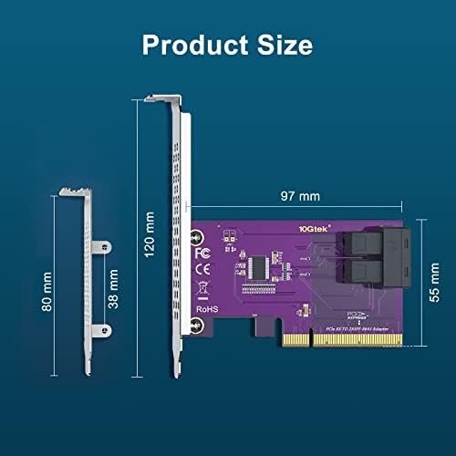 PCIE до SFF-8643 адаптер за U.2 SSD, X8, SFF-8643 ， бара поддршка од био-плочата за бифуркација. Поддршка за Windows 10//2019,
