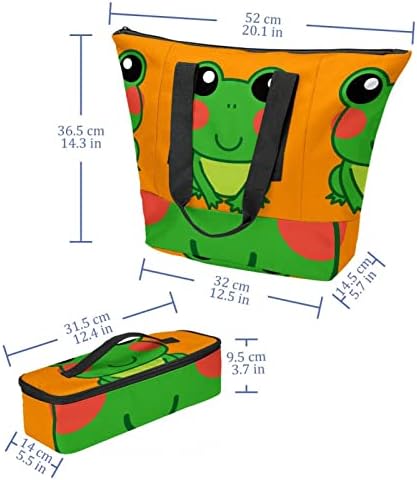 Торба За Ручек ТБУОБТ За Жени Мажи, Изолирана Кутија За Ручек, Кутии За Ручек За Повеќекратна Употреба За Работа и Патување, цртан филм за животни од жаба