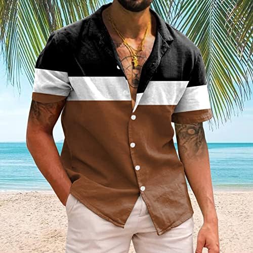 2023 Нови мажи случајни кратки ракави пролетни летни летни вратови 3Д печатени кошули модни врвни кошули со блузи лабави