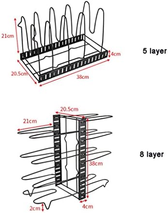 CXDTBH 4/5/8 слој кујна за складирање на кујнски решетки DIY тава полици Организатор на капакот држач за готвење држач за садови за садови