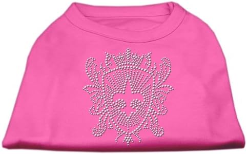 Производи за миленичиња од миленичиња rhinestone fleur de lis shield кошули светло розово xs