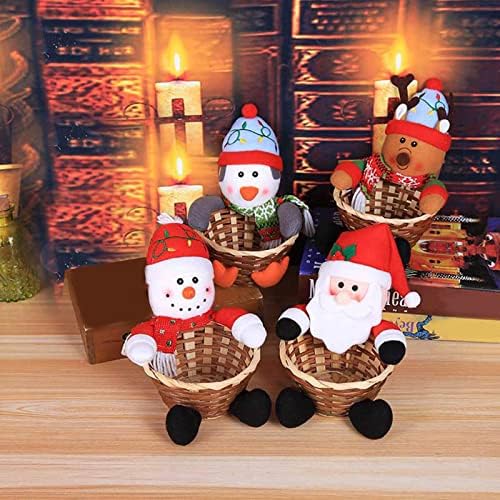 Среќен Божиќ Бонбони Складирање Кошница Декорација Дедо Снешко Кошница За Складирање Десктоп Бонбони Кутија Снек Чувајте Големи