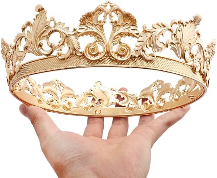накит за коса круна дијадеми за жени барокна Гроздобер Кралски Крал Круна За Мажи Целосна Тркалезна Голема Златна Дијадеми И Круни Матурска Забава Костим Принц До?