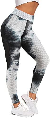 Женски Хеланки Со Џеб Висок Струк Контрола На Стомакот Јога Панталони Подигнување На Задникот Долни Плен Спортска Теретана Вежбање Трчање