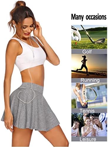 Коорун женски плетени тениски здолништа со шорцеви и џебови Атлетик Скор за тренинг за трчање голф спорт