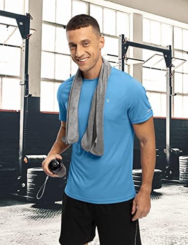 Кошули за тренингот на мажите на TBMPOY кратки ракави Атлетски суви вклопуваат влажни кошули кои работат со салата за активни перформанси маици