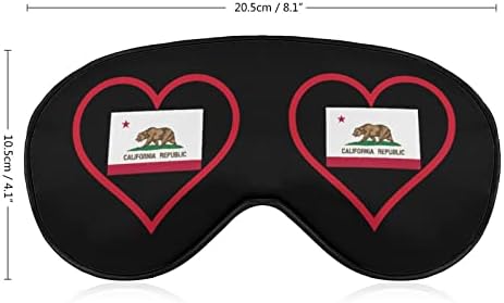 Ја сакам Калифорнија Црвено срце Смешно спиење маска за очи меко слепило око со прилагодлива лента за ноќни очила за мажи за жени