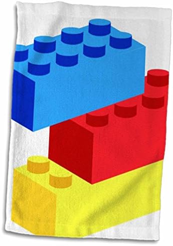 3drose Florene Childrens Art II - црвено жолто сино градежни блокови - крпи