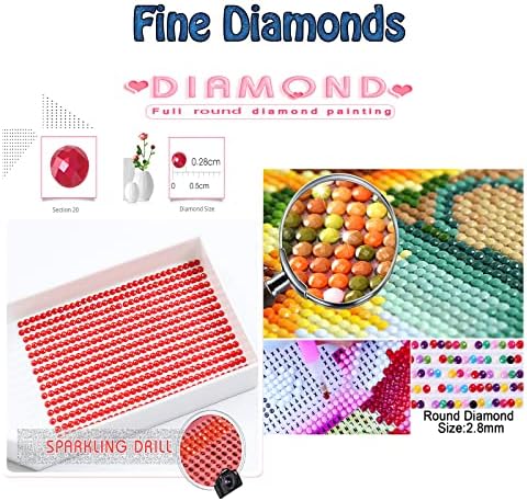 Дијамантски комплети за сликање за возрасни, Iridescent Diamond Art Kids Почетник DIY 5D Paint By Bues, големи целосни дупки со дијамантски точки