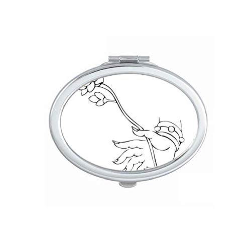Култура лотос рака едноставна илустрација шема на огледала преносна шминка за преклопување со двојни странични очила