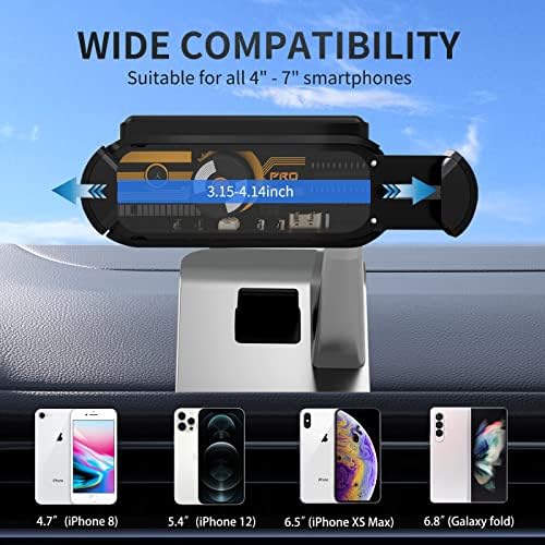 Militwo Tesla Phone Mount Model 3/Y додатоци, Air Vent Auto Telescoping Lock Tepla Tephel Car 360 ° Прилагодлив Tesla Car Телефон Монтиран