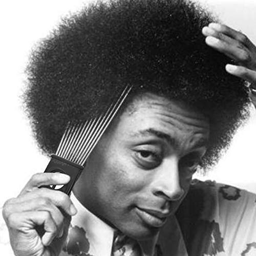 Афро избор лифт црна тупаница метална чешел за коса, чешел за стилизирање на косата од плетенка со перика за африкански