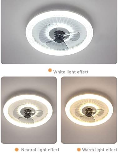 Kmyx LED затемнено модерна невидлива таванска светлина на вентилаторот на таванот со далечински управувач прилагодлива брзина