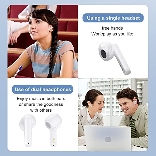 Hoseili 2023editionBluetooth Слушалки.Bluetooth 5.2 Безжични Слушалки во Уво,LED Дисплеј ЗА Напојување IPX7 Водоотпорен Опсег Микрофон Контрола На Допир Пренослив Случај За Полнење за iOS