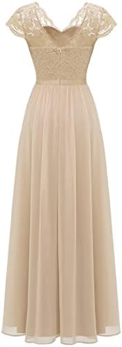 Женски фустани за свадба гостин, женски случајни цветни печатени макси фустани кратки ракави забава долг фустан