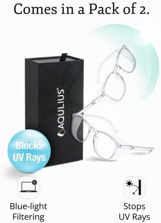 Пакет Акулиус - 2 пакувања Стилски безбедносни очила Очила за магла, отпорни на гребење, безбедносни очила за жени, сина светлина, чаши за