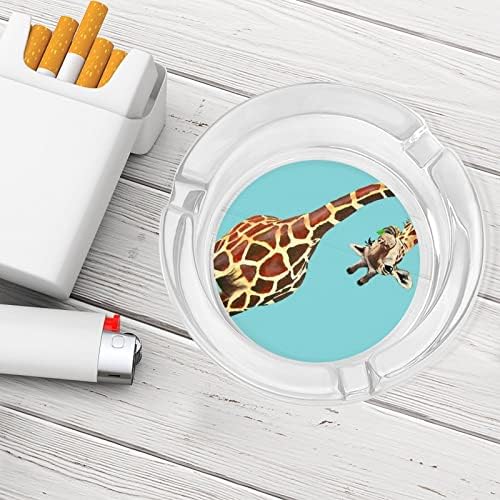 Girирафа против цигари стакло од пепелници на пушење држач за пушење подлеч за пепел за дома хотелска маса врвна декорација