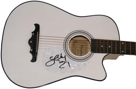 Линдзи Ел потпиша автограм со целосна големина Акустична гитара w/Jamesејмс Спенс автентикација JSA COA - Суперerstвезда во земјата - Проектот, разгледајте го ова, сам, прое