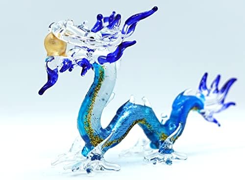 Сансукијај змеј минијатурен рачен стаклен уметнички фигурини животни колекционерски подарок домашен декор, сина