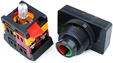 SVAPO 5PCS PPBB-30N Вклучено копче за старт Стоп за притискање W Светлината Индикатор Моментен прекинувач Црвена зелена моќност
