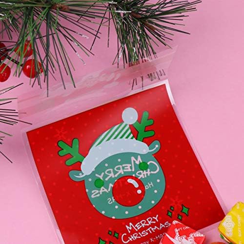 Абаодам 100 парчиња Божиќни Прекрасни Торби За Бонбони Креативна Торба За Подароци Преносни Бисквити Торбичка За Складирање За Торби За