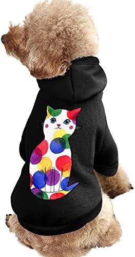 Шарена облека за миленичиња со мачки кучиња дуксери меки зимски топло кученца мачка со качулка