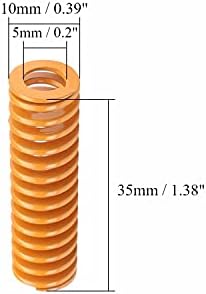 Aicosineg 3D печатач умира пролетна компресија на пролетта 1,38 должина x 0,39 OD x 0,2 ID долга светлина за компресија на компресија,