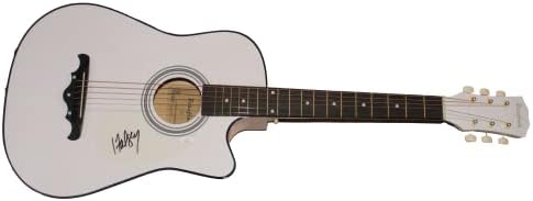 Халси - Ешли Франгипан - Потпишан автограм со целосна големина Акустична гитара C w/ James Spence автентикација JSA COA - Секси пејач, Бадлендс,